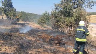 Gördes’te arazi yangını büyümeden söndürüldü