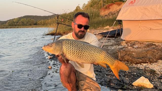 Sapanca Gölü’nde 13 kilo sazan yakaladı: Öpüp suya geri saldı
