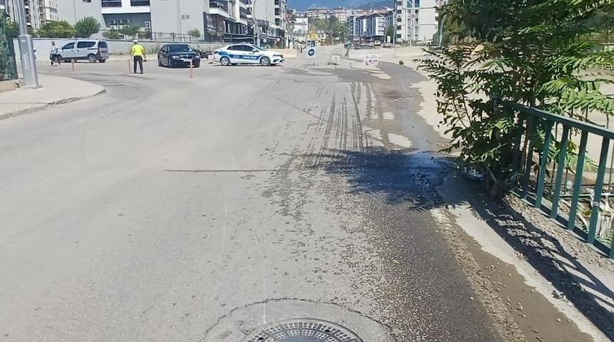 Devrilen motosikletin sürücüsü yaralandı