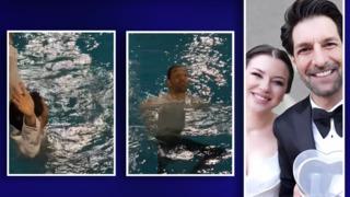 Taner Rumeli ve Ceyda Âşık Ankara'da ikinci düğünü yaptı! Damadı havuza attılar