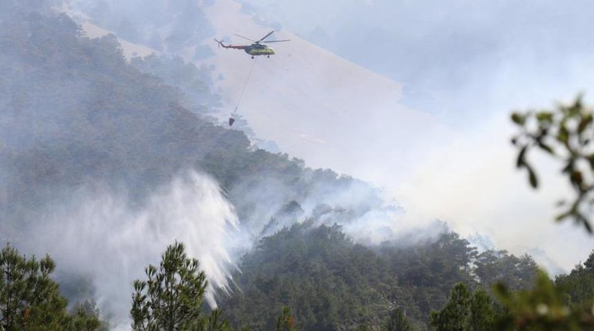 Denizli'deki orman yangınında soğutma çalışmaları devam ediyor