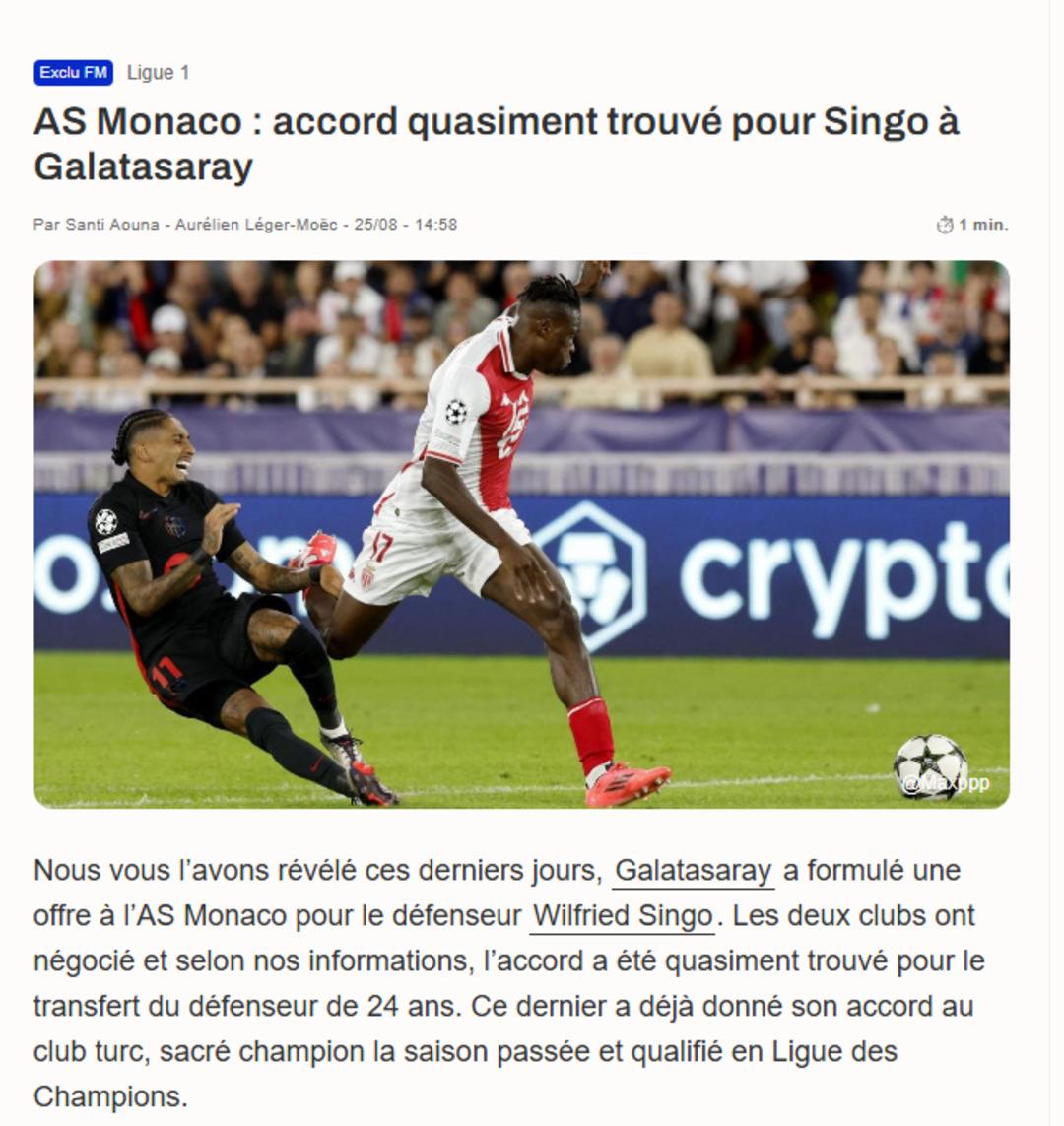 Galatasaray Okan Buruk un favori ismini transfer ediyor! Wilfried Singo için sıcak gelişme... Transfer her an açıklanabilir 3