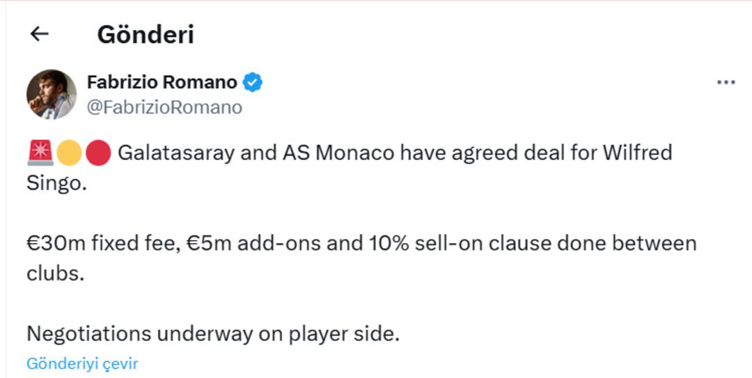 Galatasaray Okan Buruk un favori ismini transfer ediyor! Wilfried Singo için sıcak gelişme... Transfer her an açıklanabilir 1