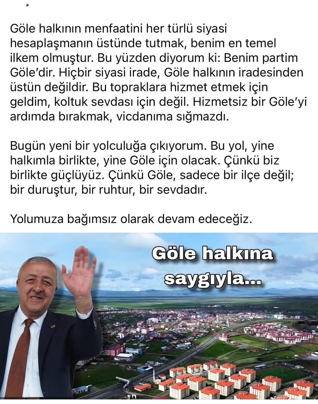 Göle Belediye Başkanı Gökhan Budak, CHP’den istifa etti: "Yeni bir yolculuğa çıkıyorum" 2