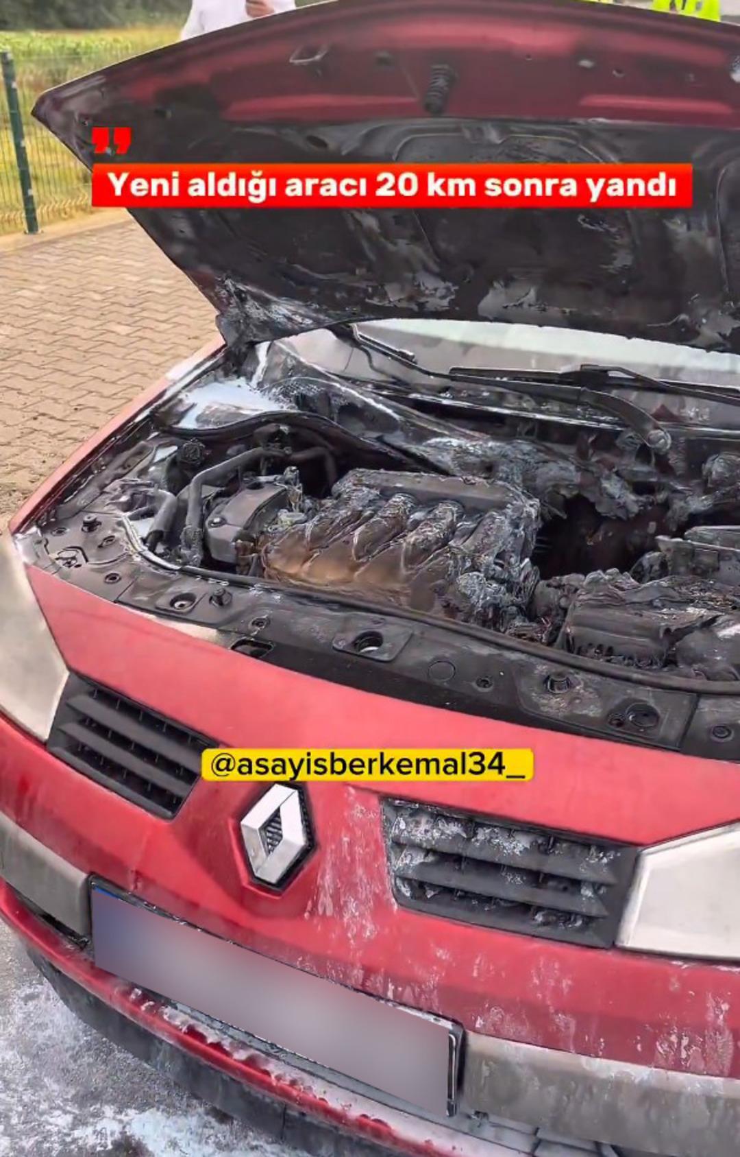 Yeni alıp 20 km gittiği araba yandı!  Full ekspertiz yaptırdık, 20 dakikada geldiği durum bu   1