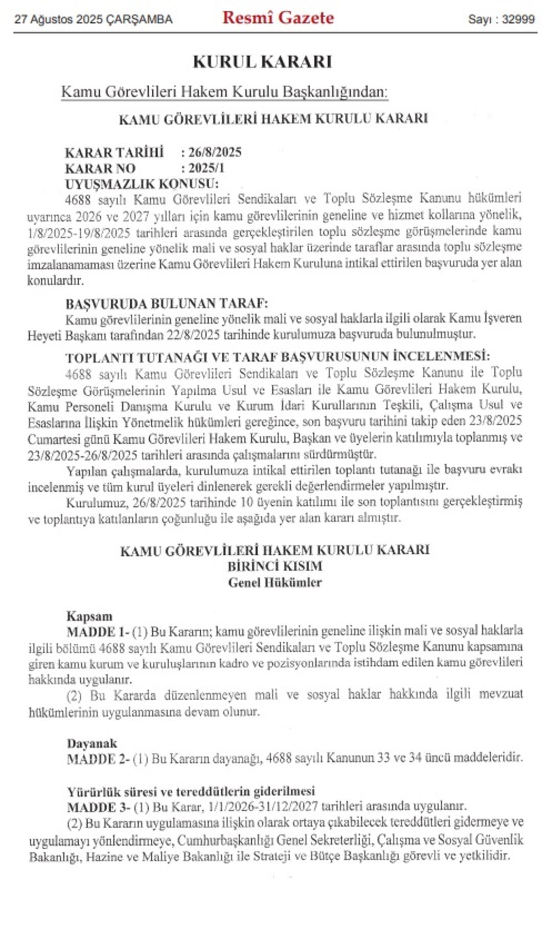 Memur ve memur emeklisinin zam kararı Resmi Gazete de yayımlandı! Yürürlüğe girdi 1