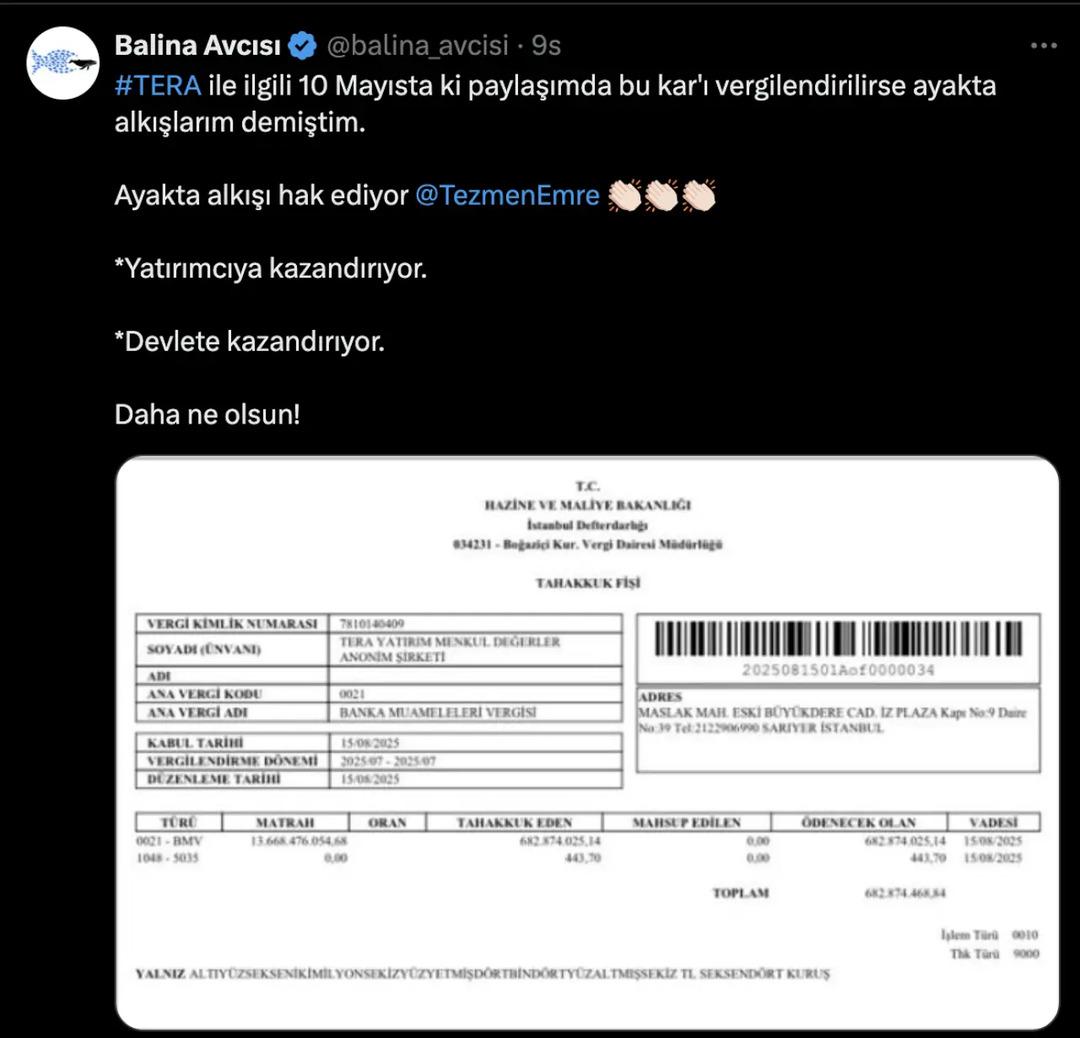 Balina Avcısı’nın paylaşımı tartışma yarattı: Vergi fişi kârdan değil, işlemden 1