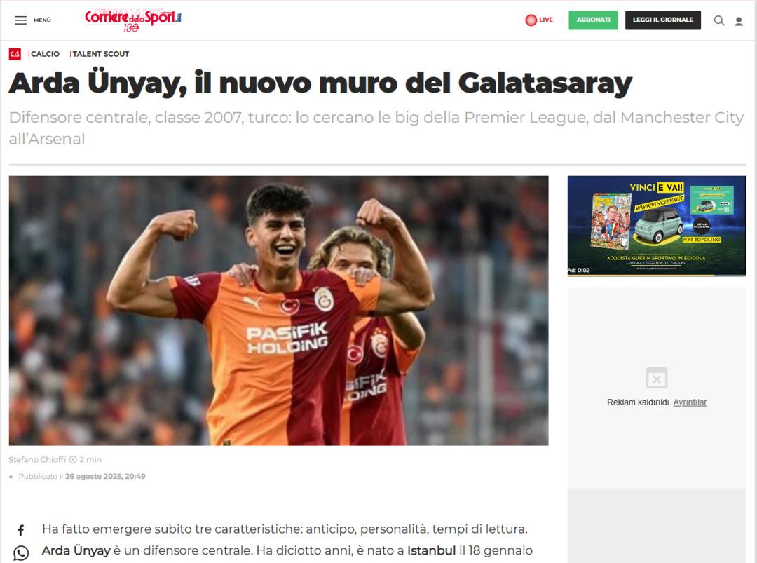 Galatasaray ın genç oyuncusu Arda Ünyay ın peşine dünya devleri takıldı! Pep Guardiola ve Arteta G.Saray ın parlayan ismi için sıraya girdi... 1
