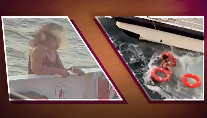 Feribotta dehşet anları! Kadın kendisini bir anda denize bıraktı... O anlar kameralara yansıdı