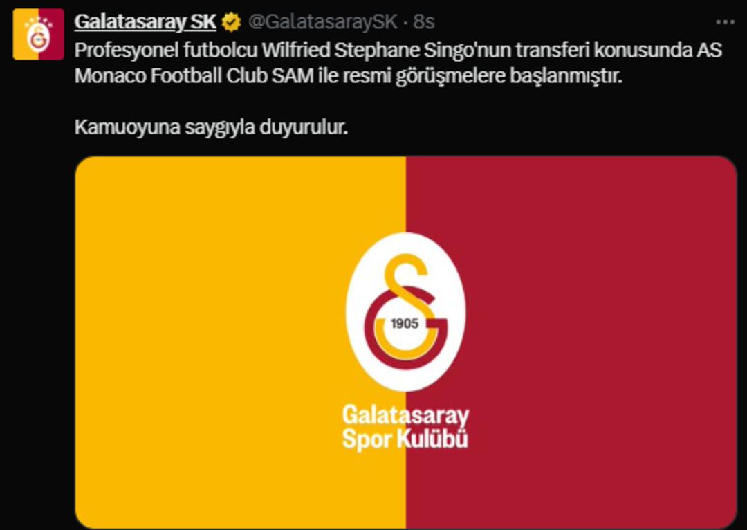 Galatasaray Wilfried Singo yu İstanbul a getirdi! KAP a bildirildi, ilk açıklama geldi 1