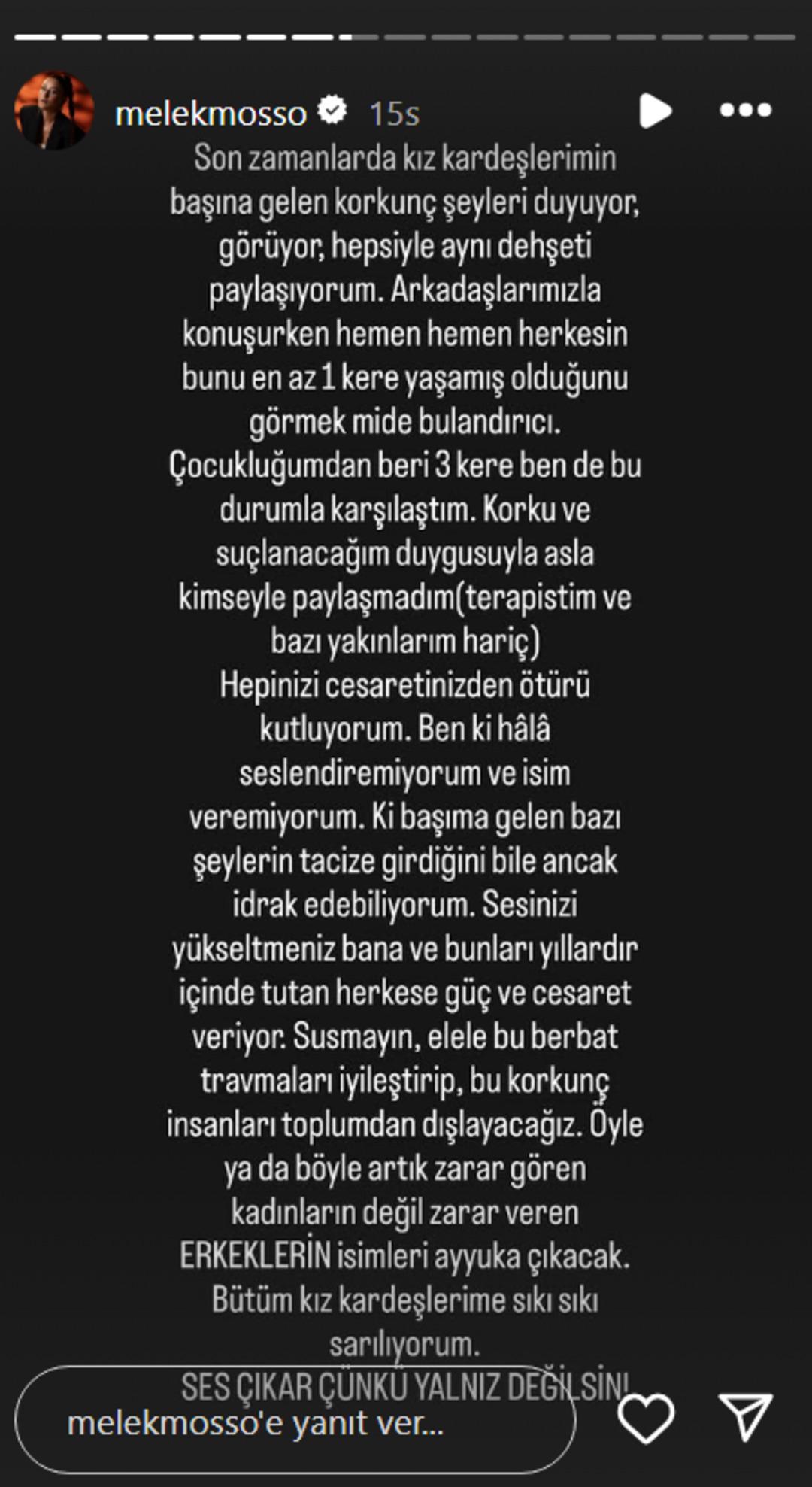 Melek Mosso’dan taciz itirafı: “Çocukluğumdan beri üç kere yaşadım” 2