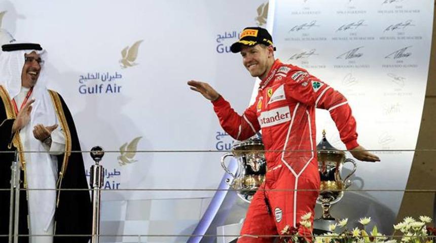 Bahreyn'de zafer Vettel'in