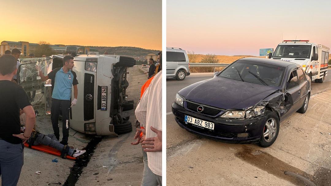 Afyonkarahisar’da otomobil ile minibüs çarpıştı: 10 yaralı 1