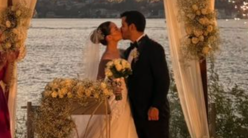 Ezgi Şenler çocukluk aşkıyla evlendi! Düğünden ilk kareler geldi