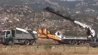 Muğla'da kaza kırıma uğrayan uçak, Ankara'ya götürülecek