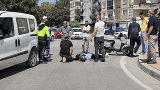 Hafif ticari araçla çarpışan motosikletin sürücüsü yaralandı