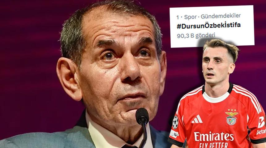 Galatasaray taraftarı Dursun Özbek'i istifaya davet ediyor! Kerem Aktürkoğlu kararı pahalıya patladı