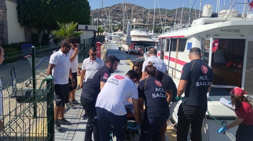 Muğla'da "vurgun yiyen" dalgıç, hastaneye kaldırıldı