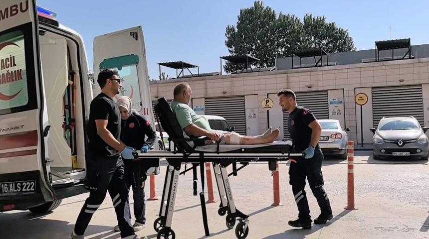 Bursa'da işçi bacağını kesti! Apar topar hastaneye kaldırıldı