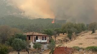 Denizli-Aydın il sınırında 4 gündür devam eden yangında bir köy tahliye ediliyor