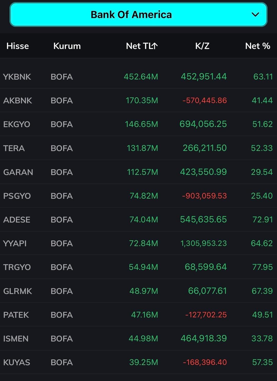 Radarına girdiler! Bank Of America nın en çok alım yaptığı hisseler belli oldu 1