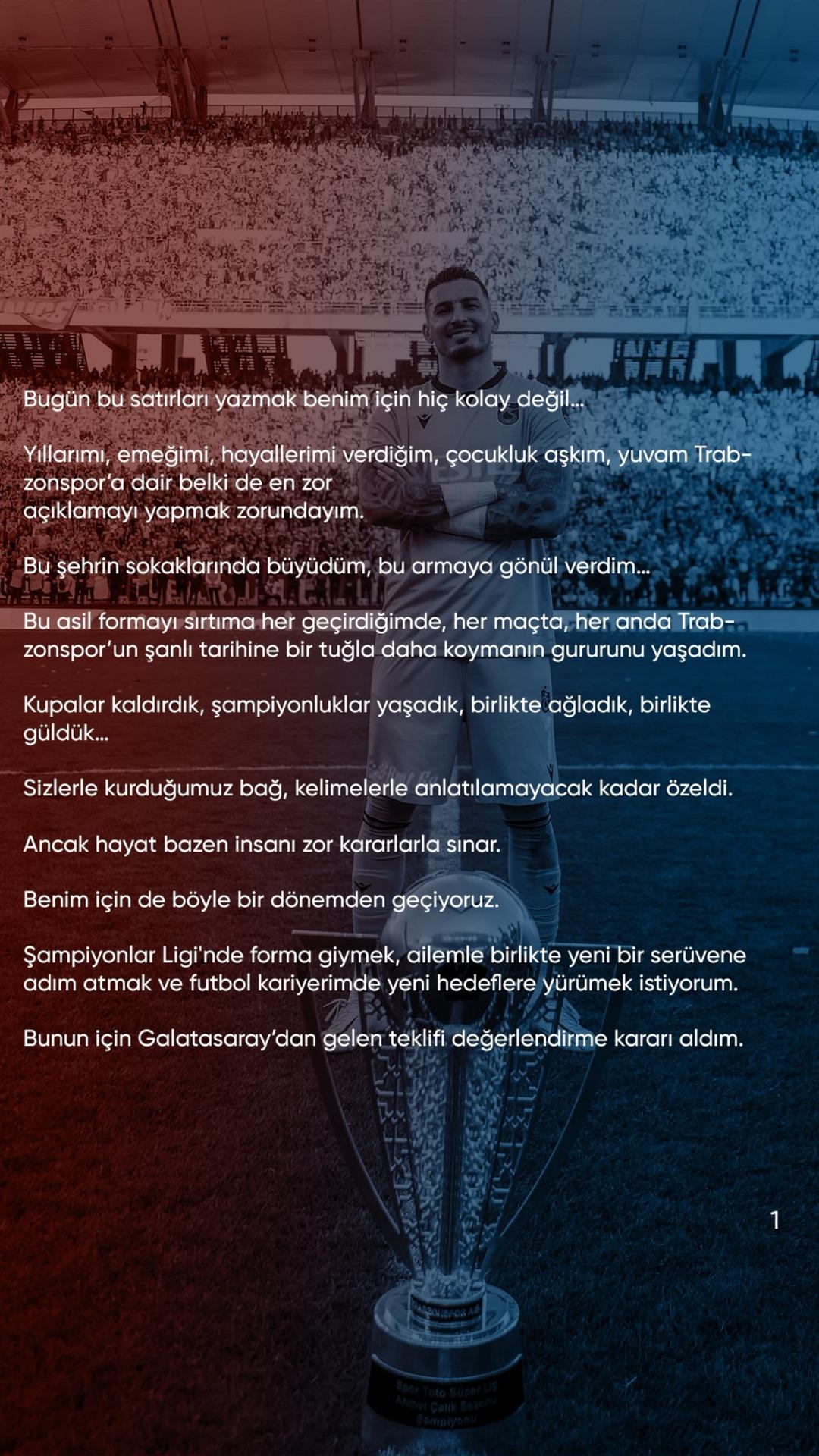 Trabzonspor un yıldızı Uğurcan Çakır transferi resmen duyurdu! Açıklama sonrası ortalık karıştı... Taraftarlar tesisleri bastı 1