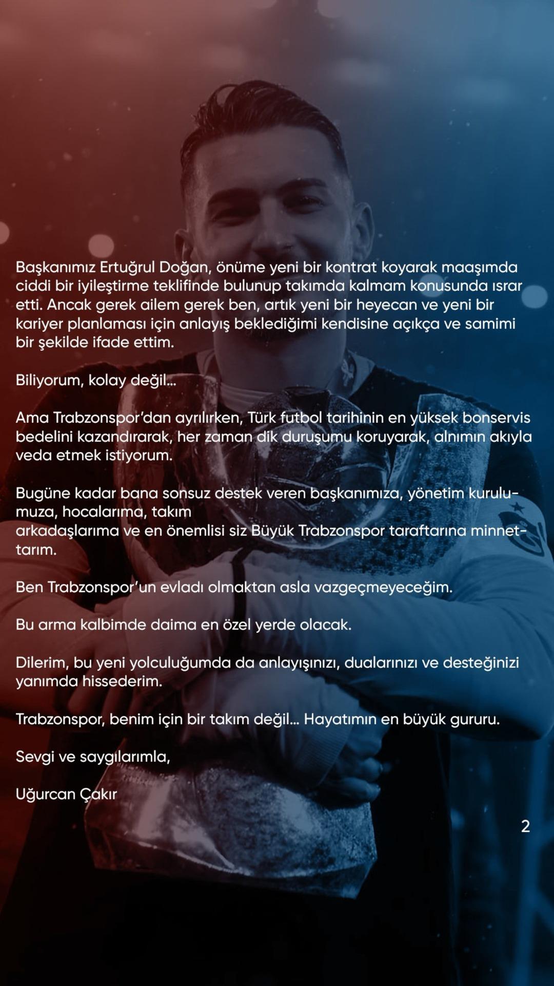 Trabzonspor un yıldızı Uğurcan Çakır transferi resmen duyurdu! Açıklama sonrası ortalık karıştı... Taraftarlar tesisleri bastı 2