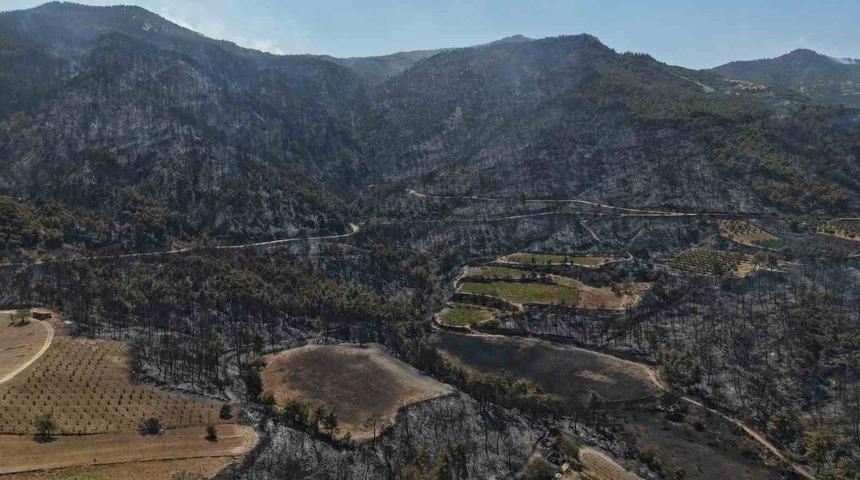 Buldan’da zorlu şartları yangına müdahaleyi güçleştiriyor