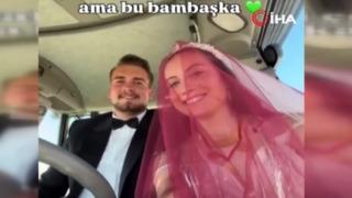 Düğün konvoyunu gören şaştı kaldı! Seçtikleri gelin arabası gündem oldu