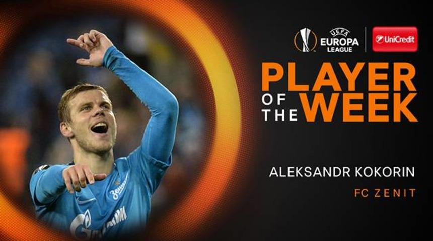 UEFA Avrıupa Ligi'nde haftanın oyuncusu  Aleksandr Kokorin oldu