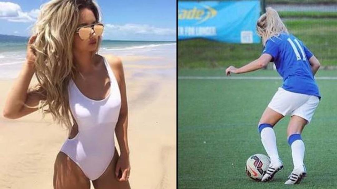 Ronaldo'yu sollayan g&uuml;zel Laura Merrin