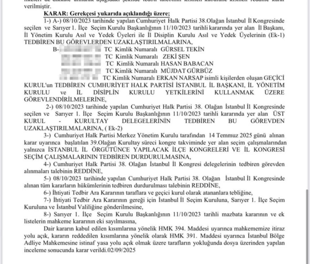 SON DAKİKA| CHP İstanbul İl kongresi iptal edildi, İl yönetimine kayyum atandı! Borsada sert düşüş: Kayıp yüzde 3 ü aştı 2