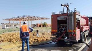 Saman yüklü tırda yangın paniği