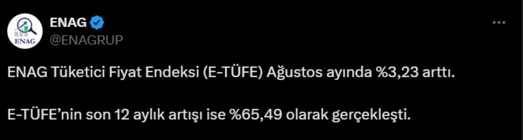ENAG, TÜİK öncesi enflasyon raporunu paylaştı 1