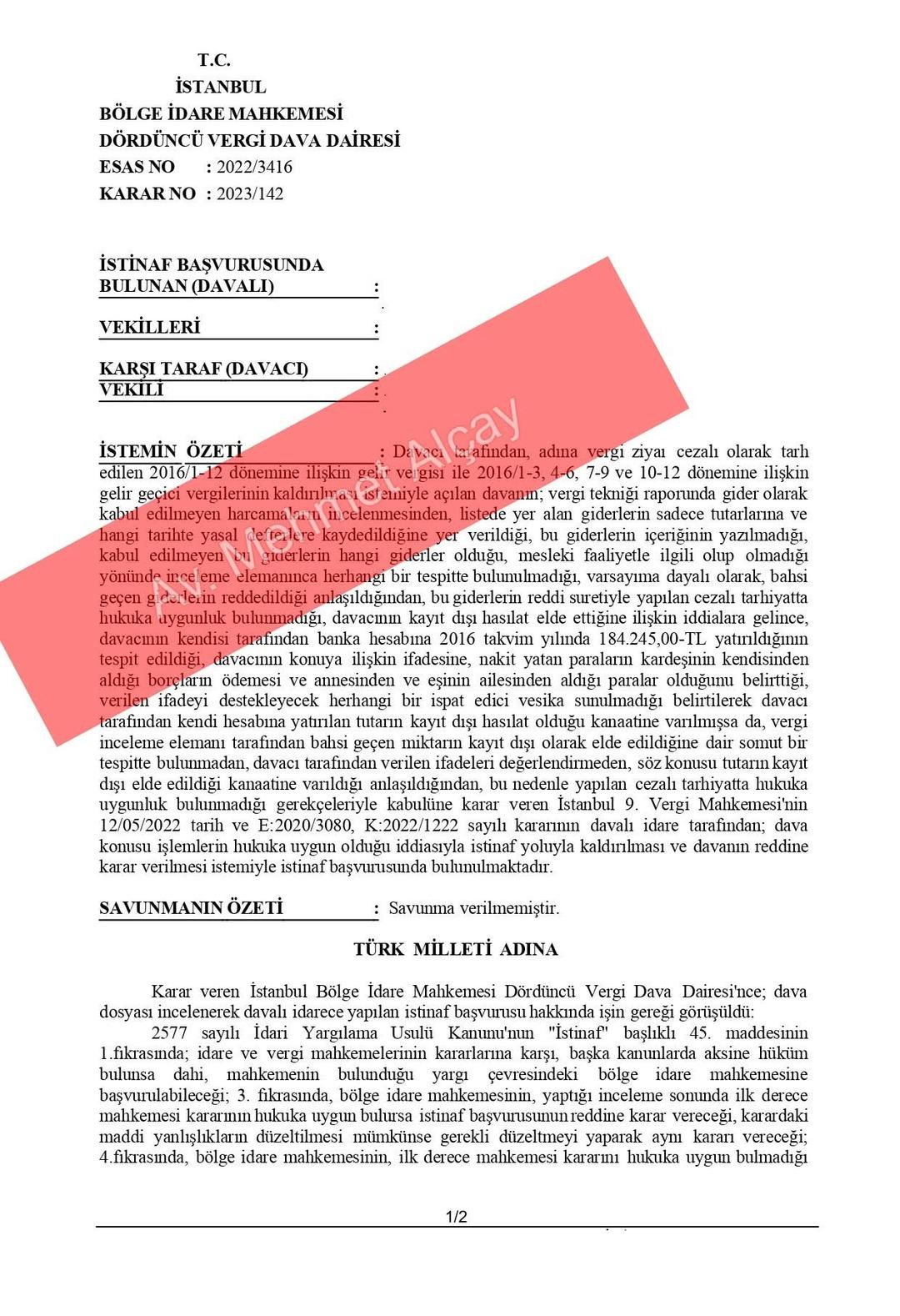 İstinaf Mahkemesinden emsal karar! "Kaynağı kanıtlanmayan paraya vergi kesilemez" 1