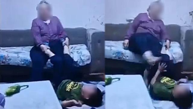  Torununa şiddet uyguladığı görüntüler ortaya çıktı! Gözaltına alındı