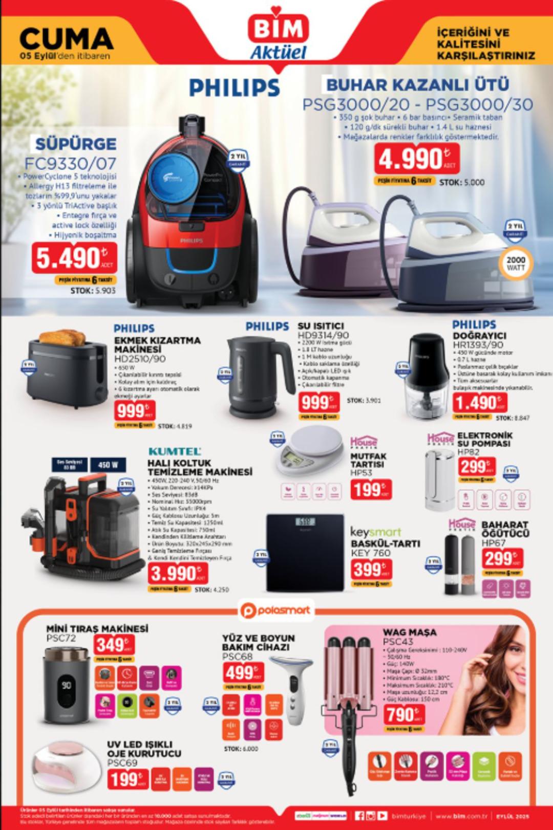 BİM e Philips elektrikli süpürge geliyor! 5 Eylül 2025 BİM Aktüel Kataloğu burada 2