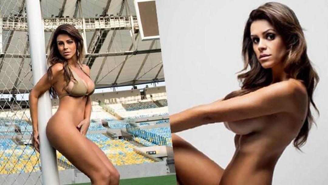 Tatiane Cravinho, stadın ortasında soyundu