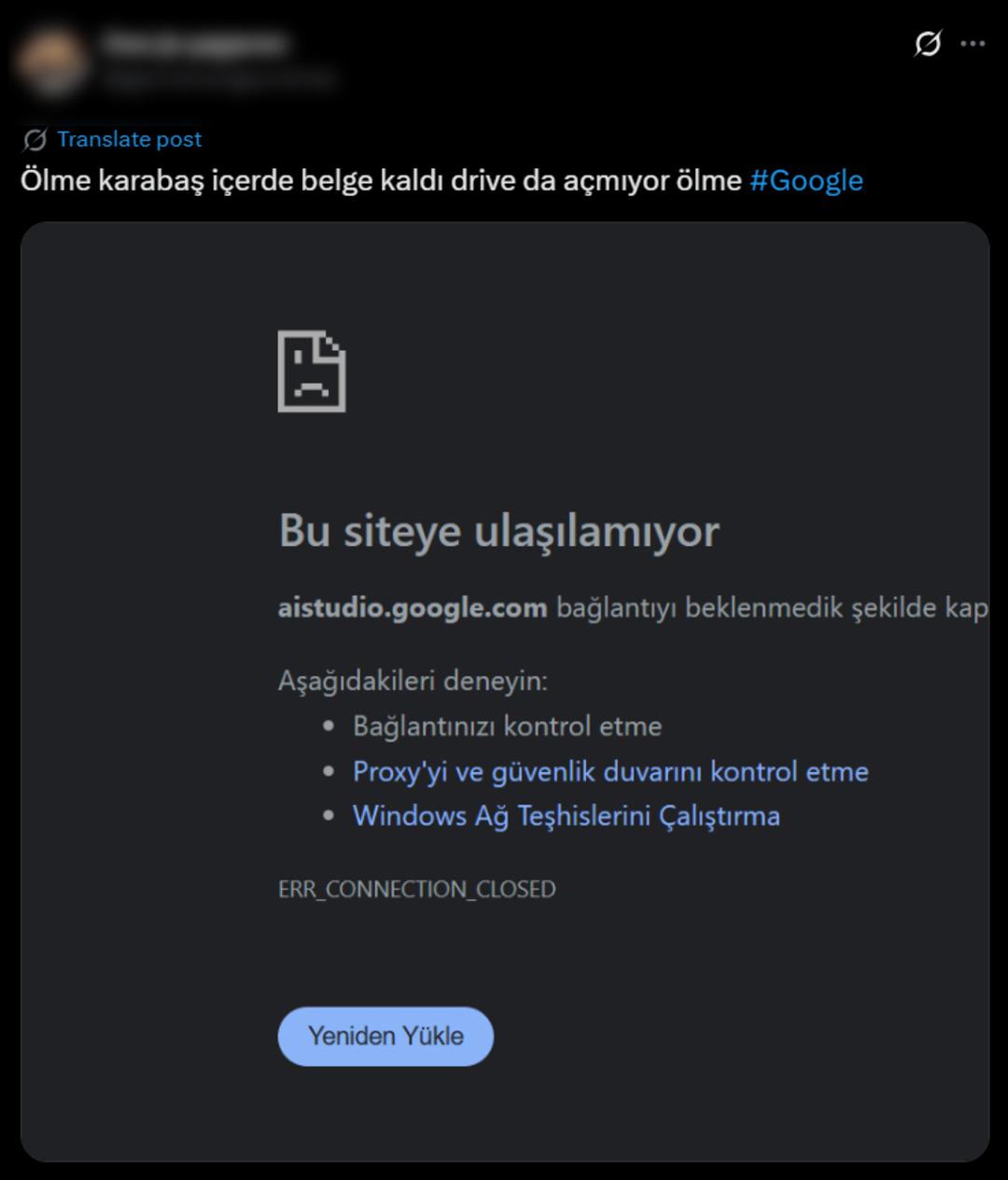 Dünya devi çöktü! Bir anda sosyal medyanın popüler konusu Google oldu... Gmail, YouTube ve Drive a giriş yapmak isteyenler şaşkına döndü 3