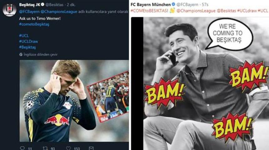 Bayern M&uuml;nih ile Beşiktaş sosyal medyada karşı karşıya