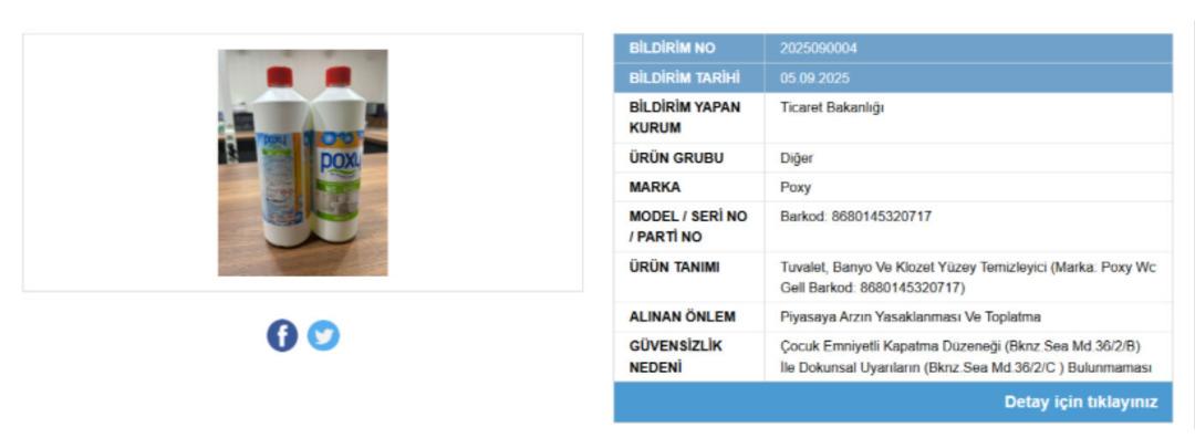 Tek tek toplanıyor! O ürün çocuklara zarar veriyormuş... Temizlik malzemesinin kirli arka yüzü 1