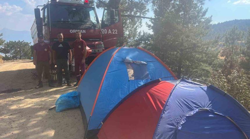 Buldan’da kontrol altına yangın bölgesinde ateş savaşçıları teyakkuzda