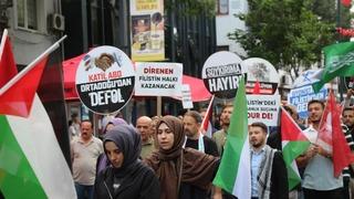 Uşak'ta Sumud Filosu ve Gazze'ye destek yürüyüşü 