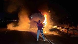 Osmaniye’de akaryakıt yüklü tanker alev aldı