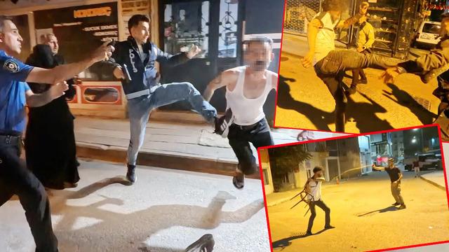 Aksaray'da sandalyeler havada uçuştu! Polise bıçak ve sandalyeli saldırı: 4 kişi yaralandı