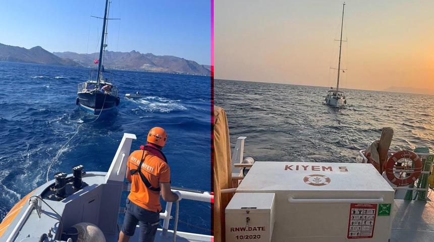 Fethiye ve Bodrum’da denizde panik! Tekneler kurtarıldı