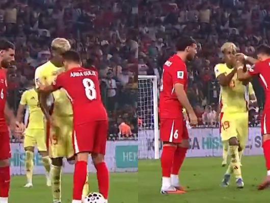 Lamine Yamal ile Arda Güler arasında tartışma! İspanya 6-0 öne geçince saha içi oyunlara başladı...