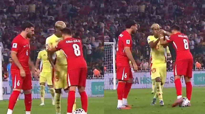 Lamine Yamal ile Arda Güler arasında tartışma! İspanya 6-0 öne geçince saha içi oyunlara başladı...
