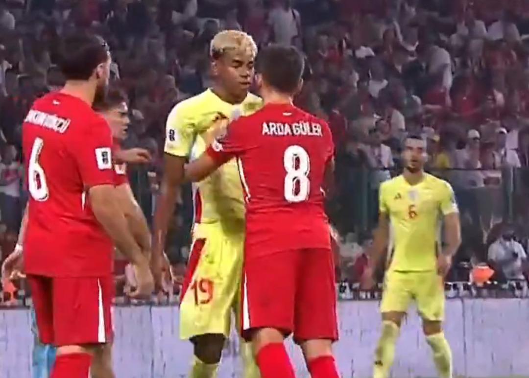 Lamine Yamal ile Arda Güler arasında tartışma! İspanya 6-0 öne geçince saha içi oyunlara başladı... 2