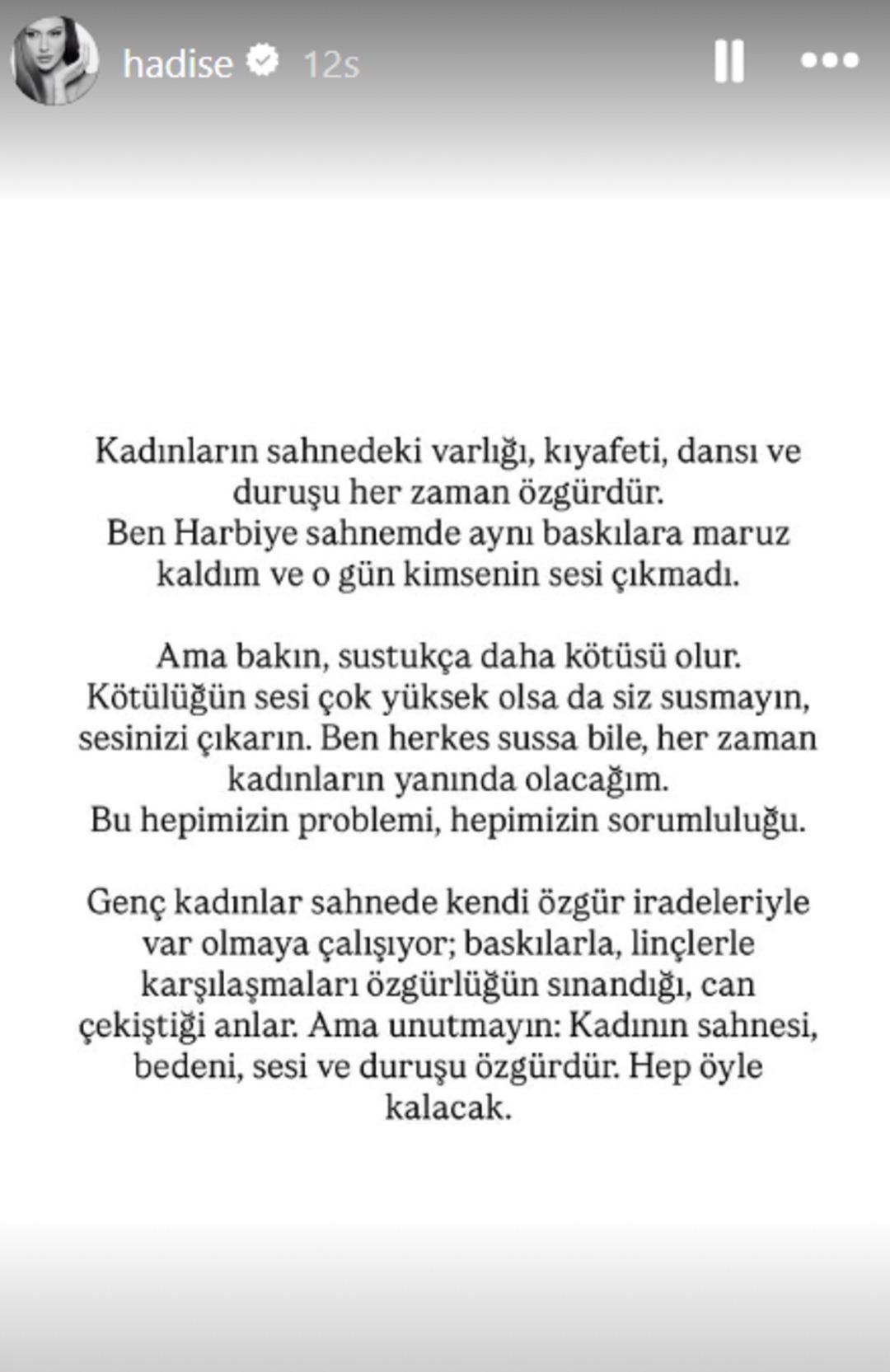 Manifest e soruşturma! Dansı çok eleştirilen Hadise tepki gösterdi: Sustukça daha kötüsü olur 3